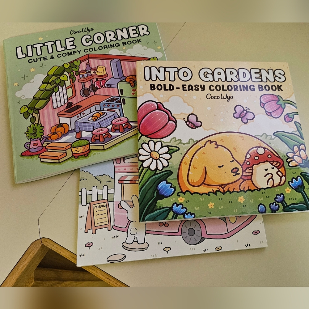 Kids Coloring Book Set - Green and Yellow